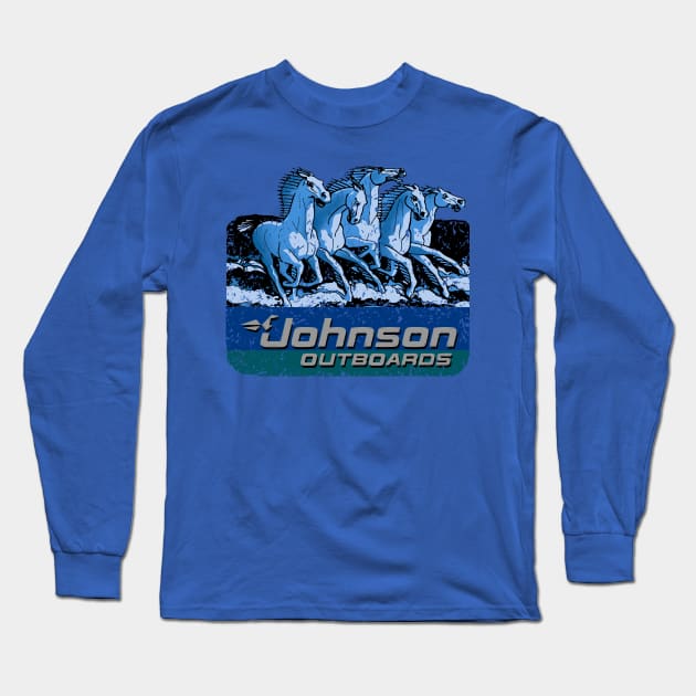 Johnson Sea Horses Long Sleeve T-Shirt by Midcenturydave